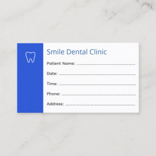 Modern Dental Appointment Card Blue Design