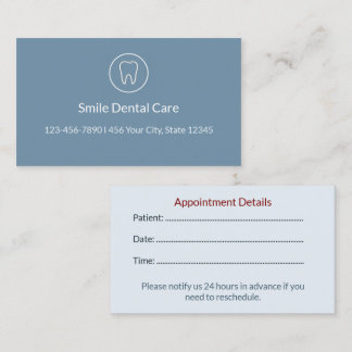 Modern Dental Appointment Card | Clinic Reminder