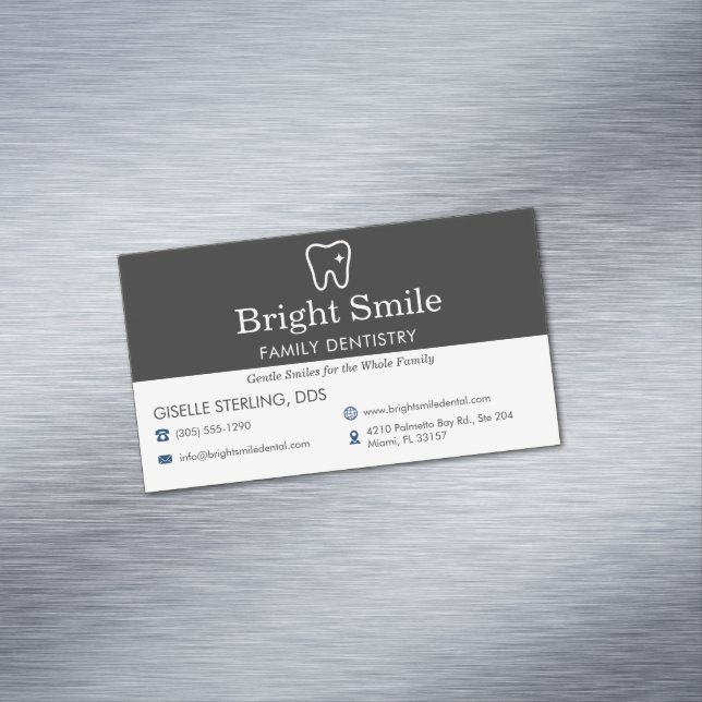 Modern Dental Dentistry Office Magnetic Business Card (In Situ)