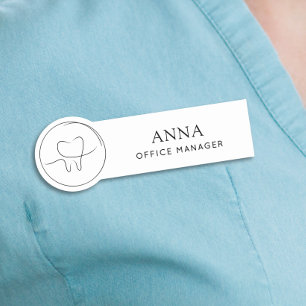 Modern Dental Office Manager Name Tag