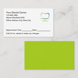 Modern Dentist Office Appointment Cards Tooth Logo