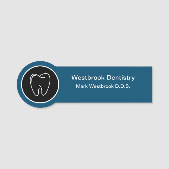 Modern Dentist Office Staff Budget Friendly Name Tag (Front)