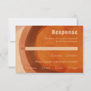 Modern Desert Burnt Orange Arch Boho Wedding RSVP Card