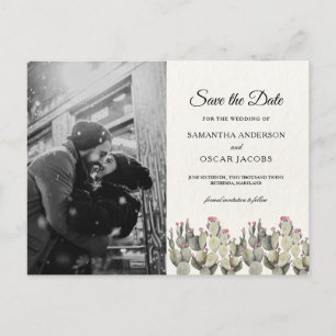 Modern Desert Cactus Photo    Boho Announcement Postcard