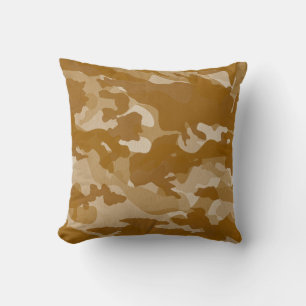Modern Desert Earth-Tone Camouflage Pattern Throw Pillow