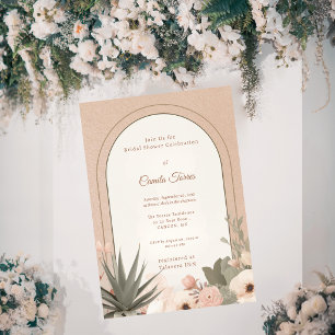 Modern Desert Flowers Botanical Bridal Shower Invitation
