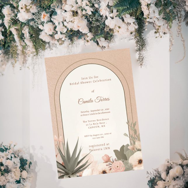 Modern Desert Flowers Botanical Bridal Shower Invitation (Creator Uploaded)