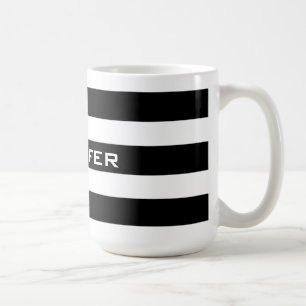Modern Design Black & White Stripes Pattern 2 Coffee Mug