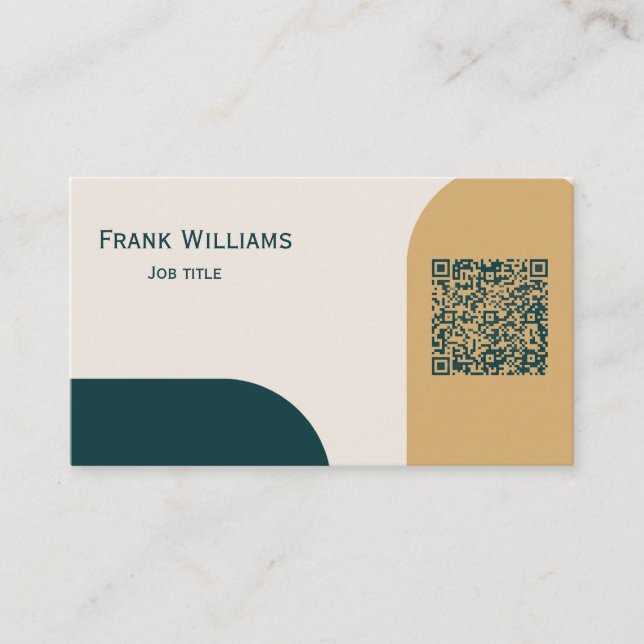 Modern Design Business Card with QR Code (Front)