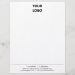 Modern Design Business Office Letterhead with Logo<br><div class="desc">Your Colours and Font - Simple Personalized Modern Design Your Business Office Letterhead with Logo</div>