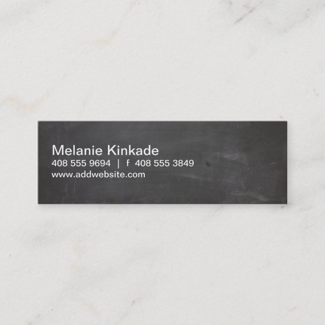 Modern Design Chalkboard Mini Business Card (Front)