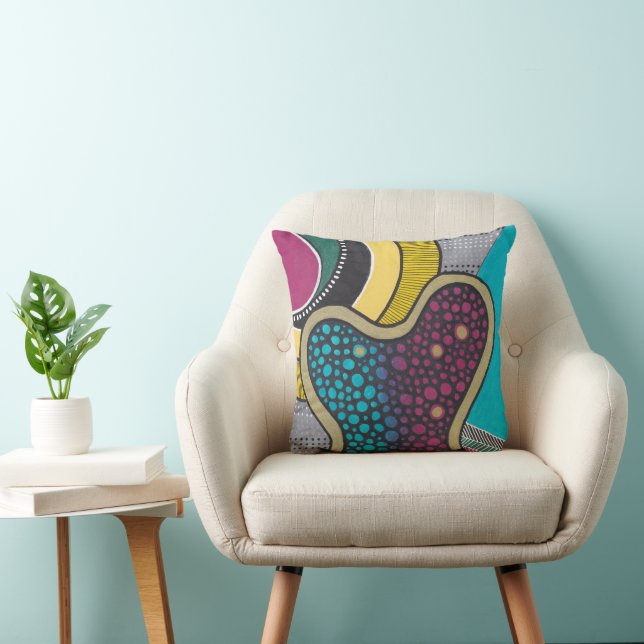 Modern design, crazy bright amoeba, fun throw pillow (Chair)