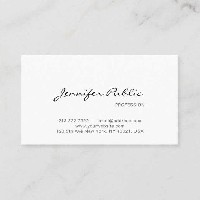 Modern Design Elegant Minimalist Plain Trendy Business Card (Front)