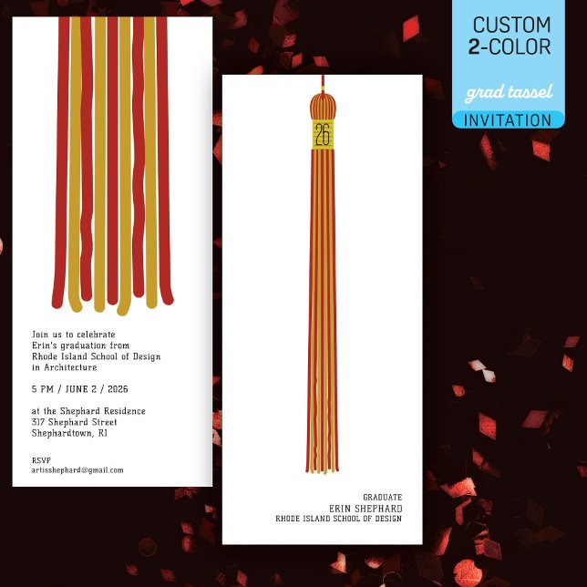 Modern Design Graduation Invitation 2 colour Tasse (Creator Uploaded)