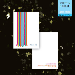 Modern Design Graduation Tassel - Colour Editable Thank You Card
