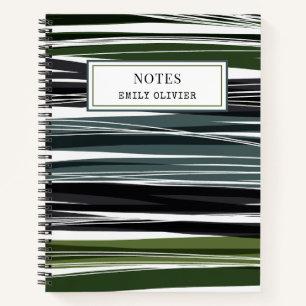 Modern Design Green Palette Custom Text Notebook