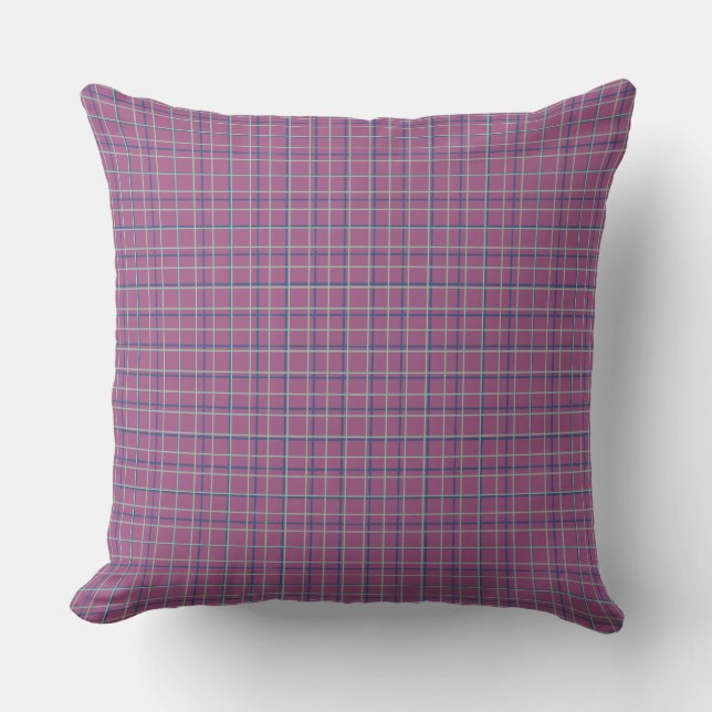Modern Design Lignes Tartan Pastel Colours Pillow (Front)