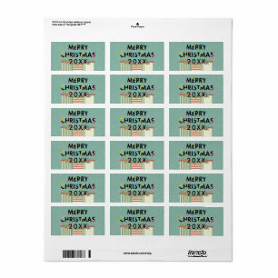 Modern Design Merry Christmas Gift Boxes Labels