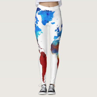 Modern design of world map on sexy leggings