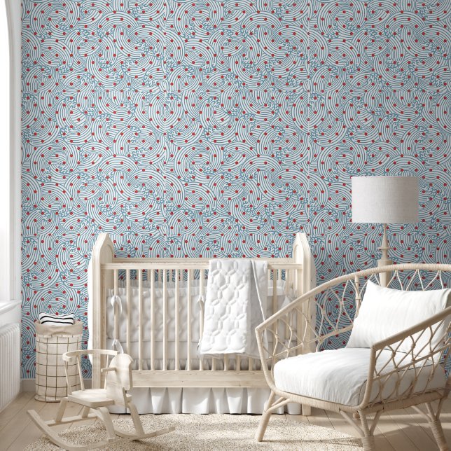 Modern Design with Red Polka Dot P/S Wallpaper Wal (Kids)