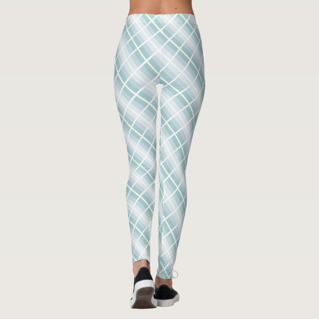 Modern Designed Blue Green Template Pastel Colour Leggings (Back)