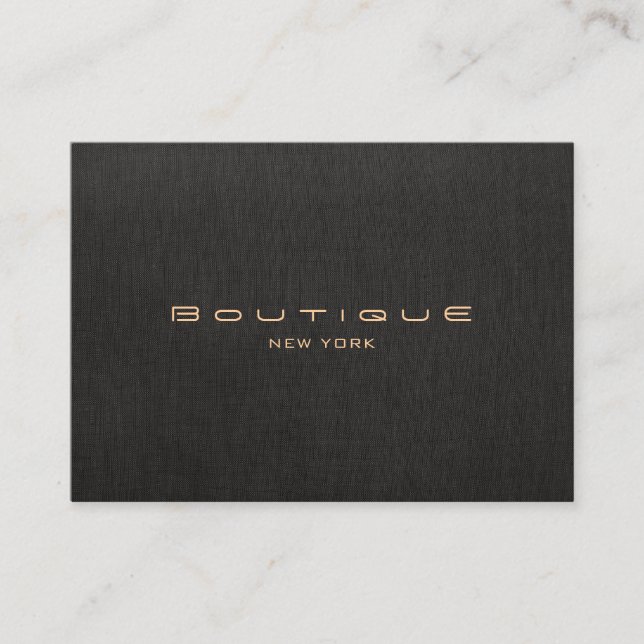 Modern Designer Faux Black Linen Professional Business Card (Front)