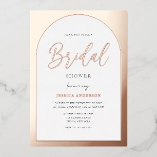 Modern Designer Rose Gold Foil Arch Bridal Shower