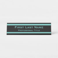 Modern Desk Name Plate Plates Teal Turquoise