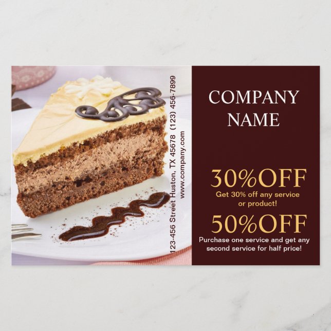 Modern dessert cupcake cake bakery flyer (Front)