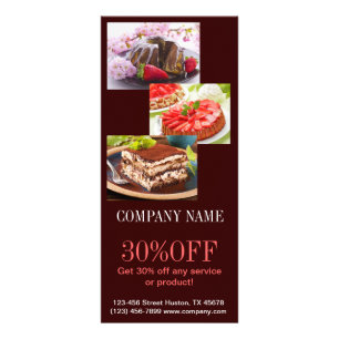 Modern dessert cupcake cake bakery rack card