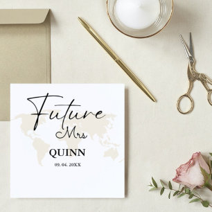 Modern destination future Mrs bridal shower Napkin
