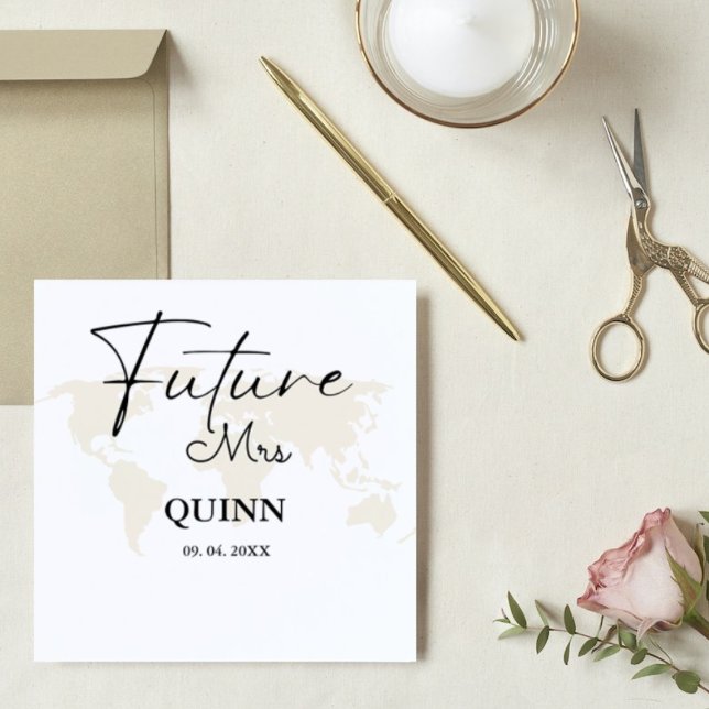 Modern destination future Mrs bridal shower Napkin (Creator Uploaded)