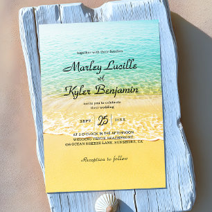 Modern Destination Summer beach Wedding Invitation