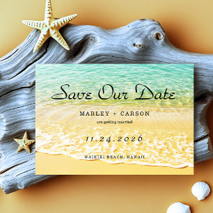 Modern Destination Summer beach Wedding Save The Date