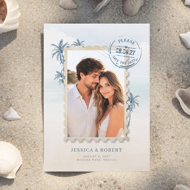 Modern Destination Wedding Photo Save The Date  Invitation (Destination Wedding Photo Save The Date Card)