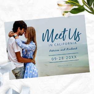 Modern Destination Wedding Save the Date Photo Invitation