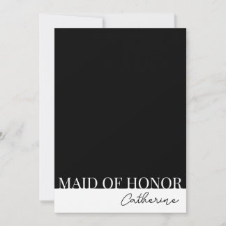 Modern Detailed Maid of Honour Proposal Card