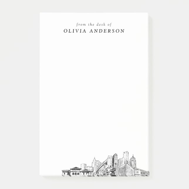 Modern Detroit Professional Gift Personalized Post-it Notes (Front)