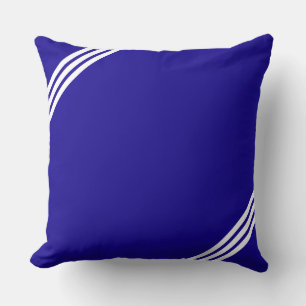 Modern Diagonal Lines in Blue & White Throw Pillow