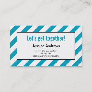 Modern Diagonals Mommy Card / Contact Card