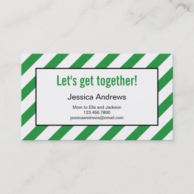 Modern Diagonals Mommy Card / Personal Calling Car (Front)