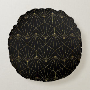 Modern diamond art deco seamless pattern. Trendy a Round Pillow