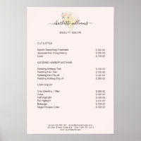 Modern Diamond Flower Price List Poster