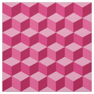 Modern Diamond Grid, Fuchsia and Light Pink Fabric