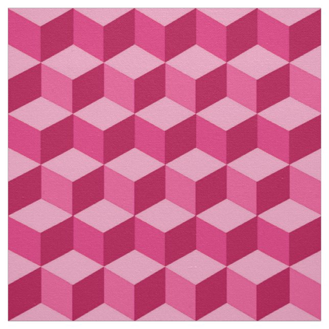 Modern Diamond Grid, Fuchsia and Light Pink Fabric (Swatch)