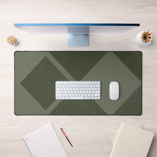 Modern Diamond Moss Green Desk Mat – Customizable (Office 1)