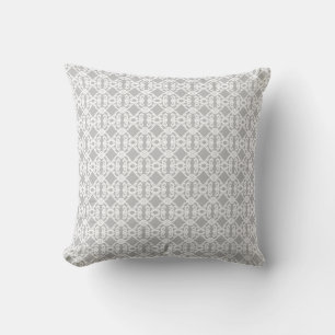 Modern diamond pattern in silver & white throw pillow