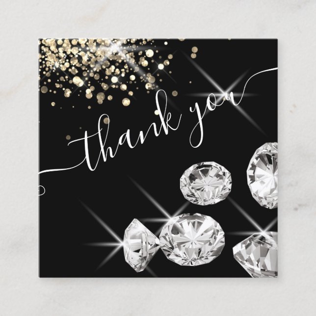 modern diamonds thank you for your business square card (Front)