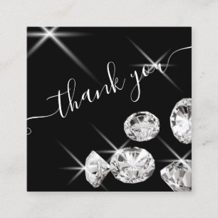 modern diamonds thank you for your business square square business card