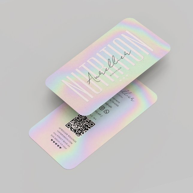 Modern Dietician Nutritionist Holographic  Business Card (Modern Dietitian Nutritionist Holographic Business Card
)